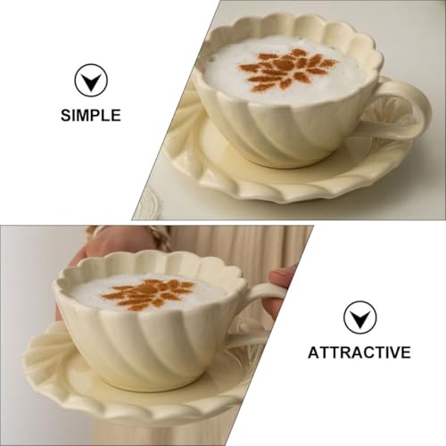 Tasse à café en céramique blanche de qualité supérieure avec soucoupe - 4
