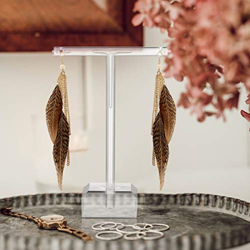 Doitool 2Pcs Clear Acrylic Earring Display Stand Table Top Display Jewelry Organizer Stand For Necklace, Bracelets Earrings Holder Organizer (4.5 And 3.7 Inch Tall) #TOP6