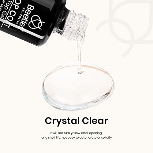 Beetles 3 Pcs 7.5Ml Builder Nail Gel No Wipe Base Top Coat Set, Shine Finish And Long Lasting, Soak Off Led Transparent Builder Strengthener Hard Gel, Glossy #TOP6