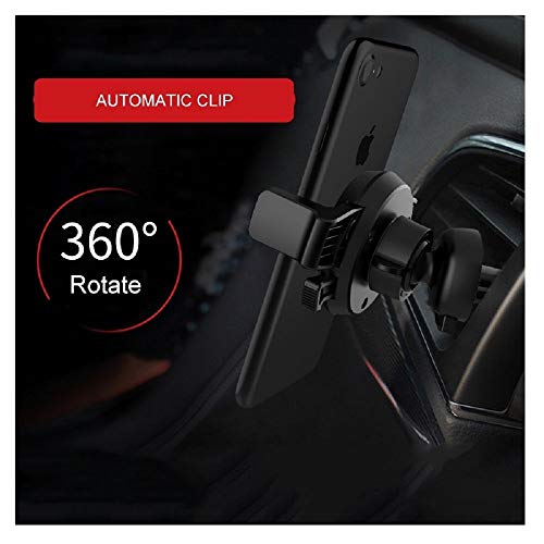 DFV mobile - Rotatable Car Air Vent Phone Holder Stand Mount with Automatic Clip Compatibile con WIKO View Go (2018) - Black