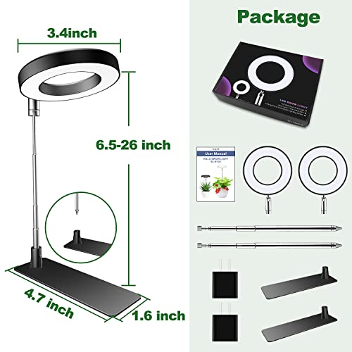 Image of Aokrean Grow Lights for Indoor Plants, 48 LEDs Full Spectrum Plant Light for Indoor Plants, Height Adjustable Growing Lamp with Base, 3 Optional Spectrums, Auto Timer 3 /9 /12Hrs, 10 Brightness, 2 Pack