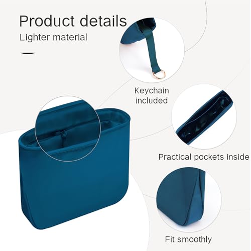 Image of Fits for Evelyne Bag Insert Organizer For Hermes(23,Blue jean) | Premium Silk Material,Smooth Touch,Lightweight,zipper,protect from scratches & stains,multiple pockets,keychain,waterproof