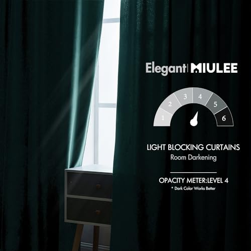 Image of MIULEE Teal Velvet Curtains 52x84 inches 2 Panels Luxury Blackout Curtains | Thermal Insulated, Super Soft Window Drapes for Bedroom Living Room, Rod Pocket & Back Tab