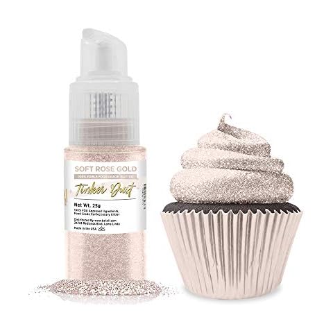 BAKELL Soft Rose Gold Edible Glitter Spray Pump Cover