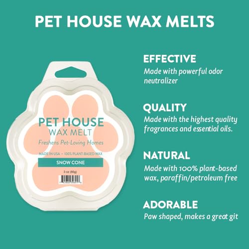 Image of Pet House Wax Melts Snow Cone Summer Scented Wax Melts - Long-Lasting Plant Based Air Freshener for Pet Odor Pack of 4