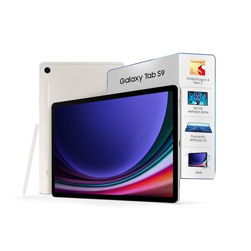 Samsung Galaxy Tab S9, S Pen in-Box, 27.81 cm (11 inch) Dynamic AMOLED 2X Display, RAM 8 GB, ROM 128 GB Expandable, Wi-Fi Tablet, Beige Samsung Galaxy Tab S9, S Pen in-Box, 27.81 cm (11 inch) Dynamic AMOLED 2X Display, RAM 8 GB, ROM 128 GB Expandable, Wi-Fi Tablet, Beige