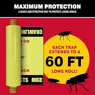 Catchmaster Catch Zone Pest Boundary Roll 1-PK 60FT, Adhesive Mouse Traps Indoor, Spider, Lizard, & Ant Sticky Traps for Crawling Insects, Pest Control Glue Traps for Warehouse, Basement, & Kitchen