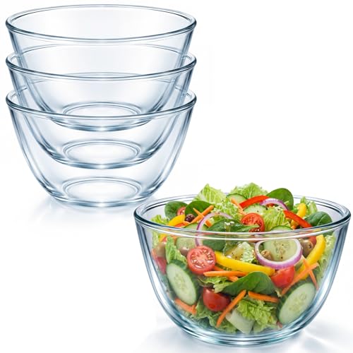 Set de 4 Tazones de Vidrio Transparentes 2.5qt miniatura 1