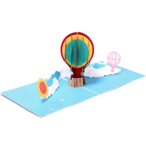 Paper Spiritz Hot Air Balloon Pop Up Cards Handmade 3D Birthday Greeting Card, Mother's Day Card, Valentine's Day Card, Anniversary Thank You Card, Graduation Blank Card With Envelopes All Occasions #TOP2