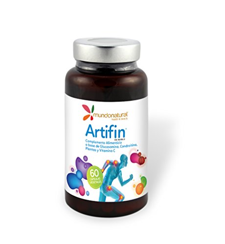 Mundo Natural - Artifin 60 Cápsulas | Glucosamina y Condroitina Articulaciones Suplementos | Glucosamina Condroitina Plantas y Vitamina C | Complemento Articulaciones Formación Natural de Colágeno