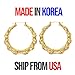 Belle Pink Gold Tone Hollow Casting Round Bamboo Hoop Earrings-2.5 Inches, Made in Korea and Ship From USA