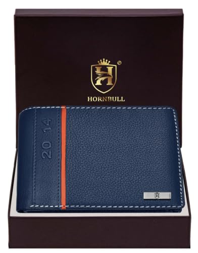 Image of HORNBULL Miller Genuine Leather Wallet for Men | Navy Stylist Mens Wallet with RFID Blocking | Gift for Men