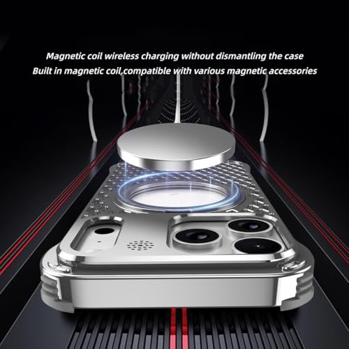 Coque iPhone 17 Pro Max sans cadre en aluminium titane noir aimantée