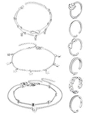Toe Rings and Anklet A -silver
