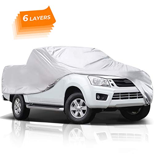 Audew 6 Layers Truck Cover, All Weather Car Cover for Pickup Truck, Waterproof Windproof