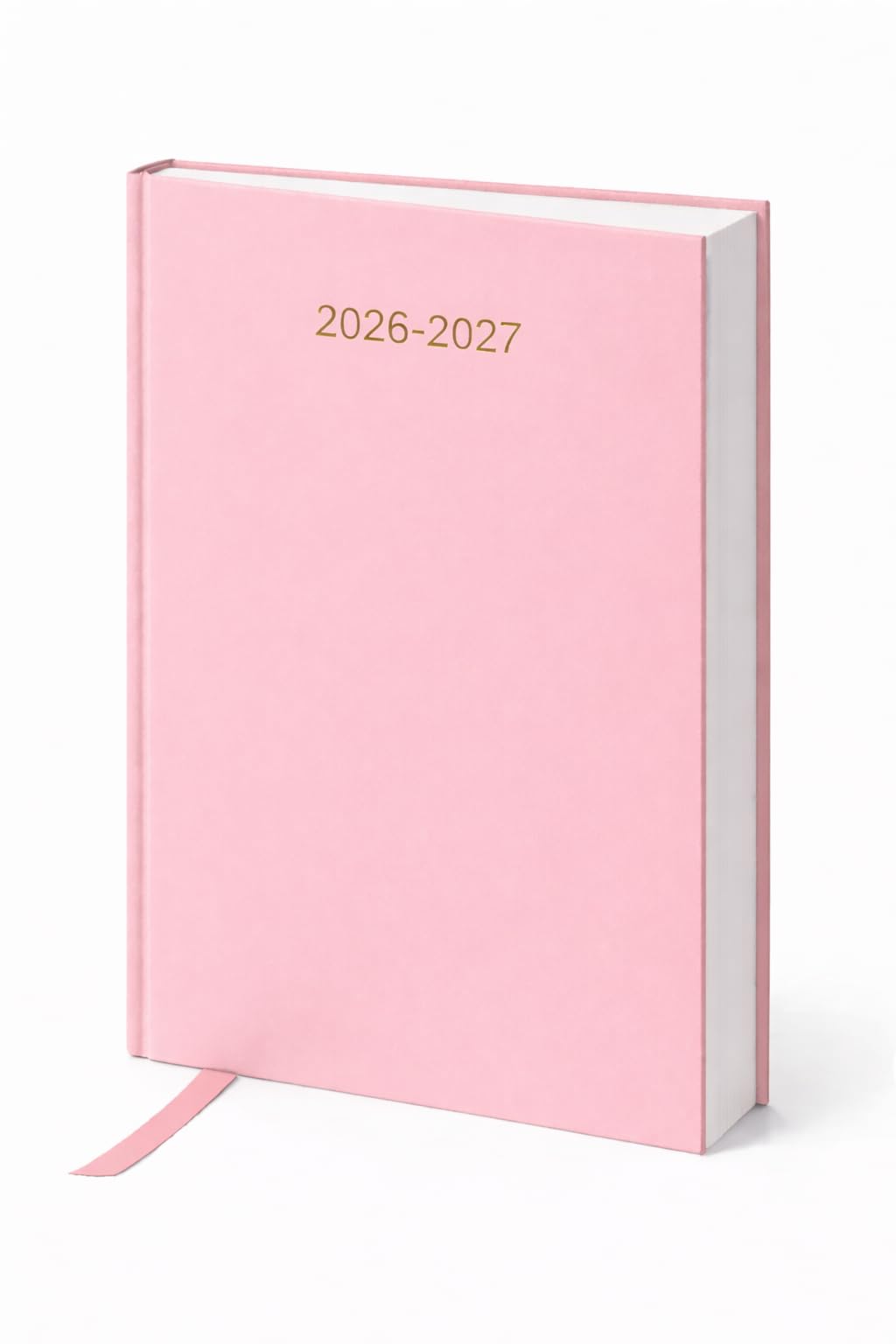 Academic Diary 2026-2027 A5 Week to View Planner – Student Diary Aug 2026–Jul 2027, Compact Weekly Planner, Hardcover Casebound, Ribbon Marker, Timetable & Study Planner, Light Pink