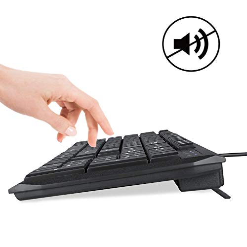 Eagletec Km120 Wired Keyboard And Mouse Combo Slim, Flat & Quiet, Ergonomic Full Size 104 Keys Keyboard & Small Portable Mouse For Windows Pc (Black Wired Keyboard & Mouse Set) #TOP4