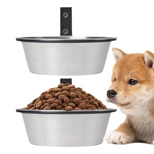 Ciotole per cani, per cibo per cani da 30 cm, 2 pezzi, in acciaio, con supporto pieghevole, per animali domestici, a prova di fuoriuscite, per cuccioli e coniglietti