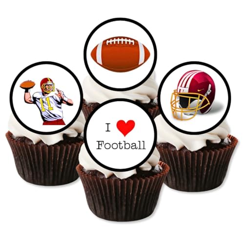 48 Amercian Football, 48 Amerikanische Fußball, Essbare PREMIUM Dicke GEZUCKERTE Vanille, Reispapier Mini Cupcake Toppers, Cake Pops, Cookies für Wafer 48 Amercian Football, 48 Amerikanische Fußball, Essbare PREMIUM Dicke GEZUCKERTE Vanille, Reispapier Mini Cupcake Toppers, Cake Pops, Cookies für Wafer