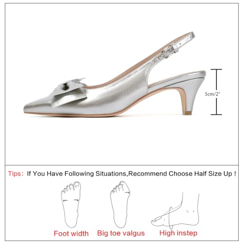 Image of Susanny Kitten Heels for Women Closed Pointed Toe Slingback Shoes