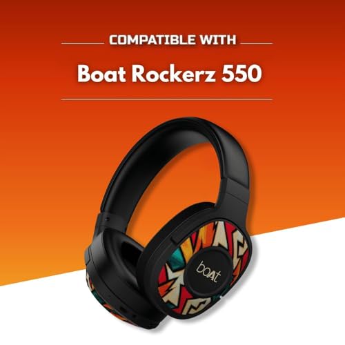 Image of Crysendo Headphone Cushion Compatible with Boat Rockers 550 Headset Replacement Ear Cushion | Earpads, Ear Cups Protein Leather, Superior Noise Isolation Memory Foam (Black)