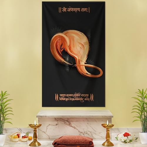 Image of SpecialYou Ganpati Decoration Setup for Home with Ganesh Backdrop (5 * 3ft) for Ganesh Decoration Items for Home Decor Item, Ganpati Decorations Backdrop Cloth for Decorations Pooja- 1Item