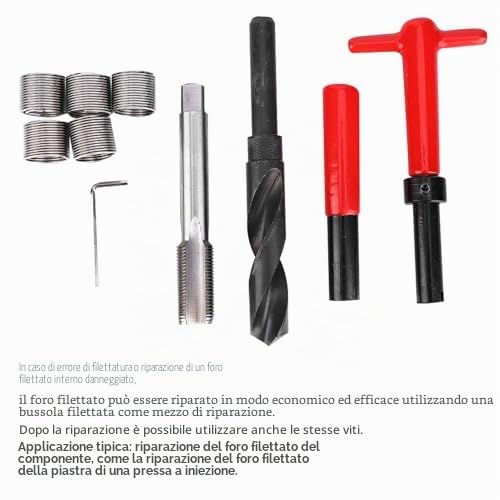 10PCS Kit di Riparazione Filettatura M18x1.5 1.5D Kit di Riparazione Elicoidale Metrico in Acciaio Inossidabile con Scatola di Immagazzinaggio per la Riparazione di Filettature