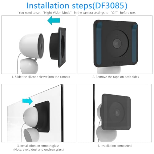 Coques silicone Google Nest Cam Indoor filaire 2e gén pour éviter rayures et reflets blancs
