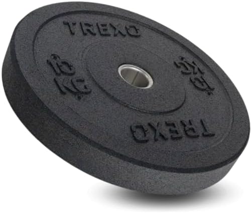 TREXO Discos Pesas Bumper Olímpicos de 5/10/15/20/25 kg Discos Gy...