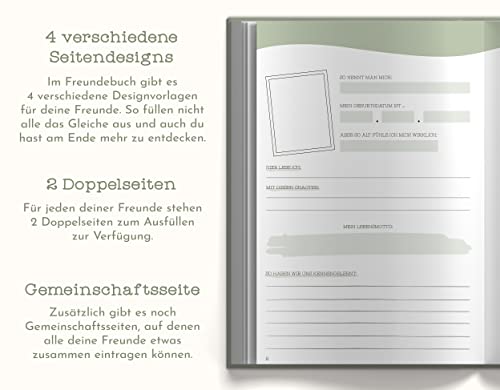 Sophies Kartenwelt Freundebuch für Erwachsene - Freundebuch zum Ausfüllen für Deine Lieblingsmenschen - Freundschaftsbuch mit persönlichen Fragen - Poesiealbum für Erwachsene