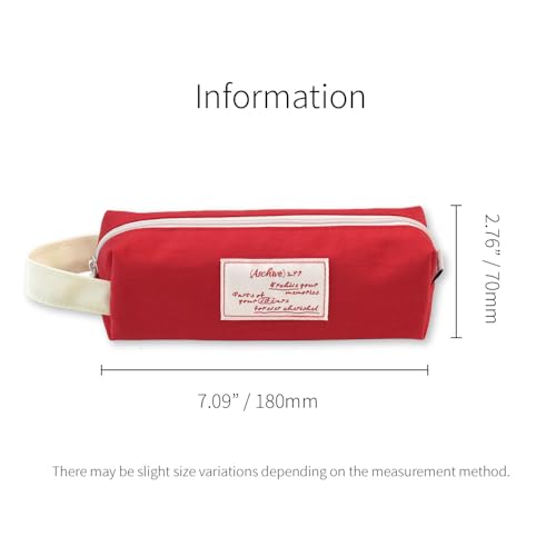 Image of Monolike Archive Block Pen Case, Scarlet red - Pencil Pouch, Portable Pencil Bag, Pencil Case, Office Pouch case