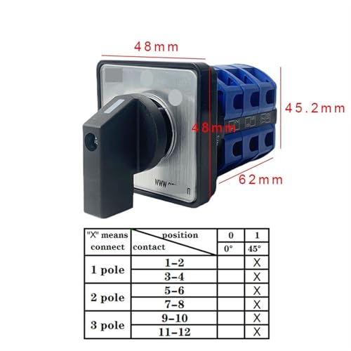 Interrupteur à came électrique avec contact argenté durable LW26-25