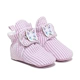 Robeez Baby Snap Booties with Slip Resistant Soles for Infant/Toddler, Girls, Boys, Unisex - Seersuc