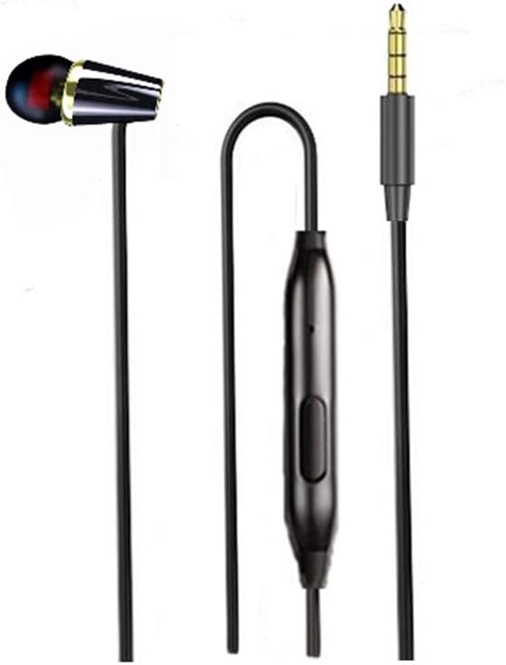 LINHUIPAD Auricular individual con un solo lado auriculares con micrófono de un solo oído estéreo de sonido reforzado cable para iPhone, iPod, iPad, Samsung, radio