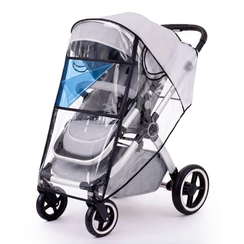 Orzbow Habillage Pluie Universelle pour Poussette, Protection Pluie Poussette Universelle avec Fenêtre pour une Vision Claire, Grande Ouverture avec Fermeture...