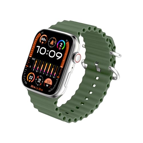 Image of HAPIPOLA Smart Watch Glaze 2 inchin HD Display | Bluetooth Calling IP67 Waterproof | Music Control Multi-Sport Modes | Health Monitor Supports Wireless Charging (Green)