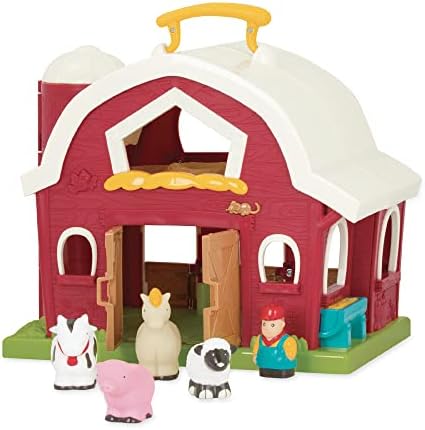 Battat Big Red Barn, Animal Farm Playset - Learning Toy for Toddlers, 18M Plus, 13.5" x 9" x 12"