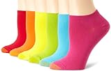Gold Toe Women's 6 Pack Pair Jersey Liner Socks, Geranium/Plum/Midnight/Dark Pink/Sunset/Aqua, One Size