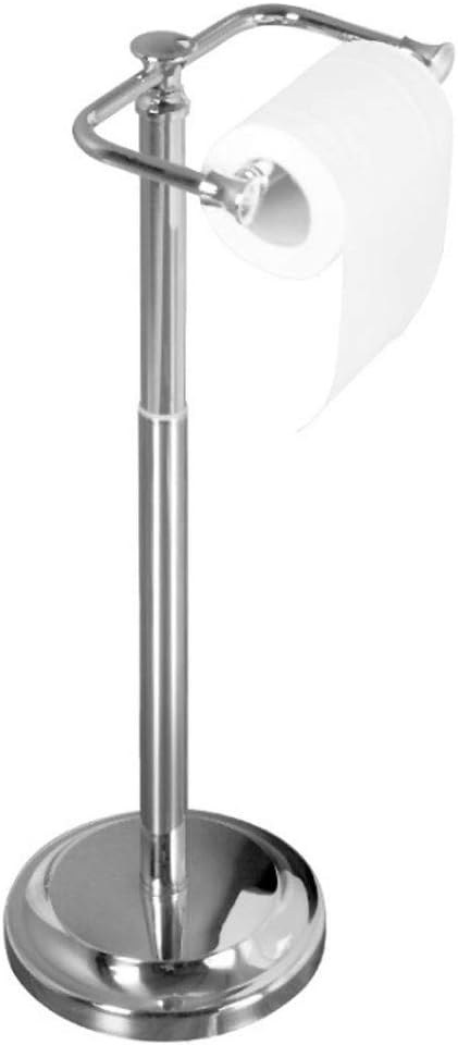 Bathroom Toilet Paper Holder Toilet Paper Holder Free Standing 304 Stainless Steel Rustproof Pedestal Lavatory Tissue Roll Holder Floor Stand Storage Toilet Roll Holder (Color : Silver)
