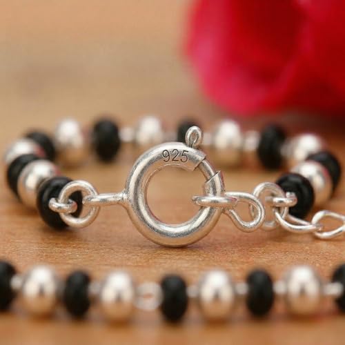 Image of Njels 925 Silver Nazariya for Baby Boy and Baby Girls | New Born to 3 years Age | 5.5 Inch Plus 1.0 Inch Extension Chain | 925 Stamped Silver Bangles for Baby Girl