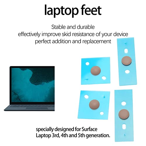 Laptop Bottom Case Rubber Feet Non Slip Round Dot Laptop Foot Pads Replacement for Surface 3 4 5 (Rose Gold) - Image 2