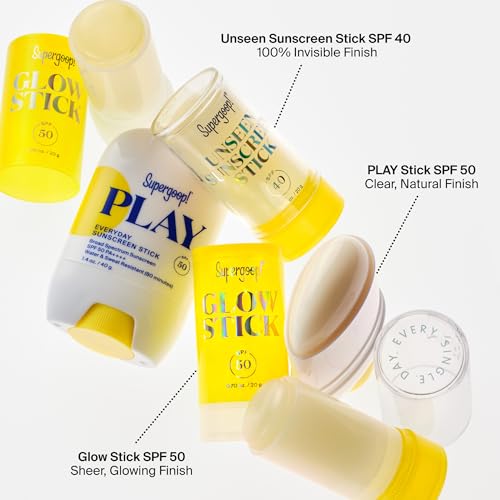 Image of Supergoop! Unseen Sunscreen Stick - SPF 40 - Clear & Invisible Sun Protection - Broad Spectrum Face Sunscreen - Glides Over Makeup - Natural Finish - For All Skin Types - 0.7 fl oz