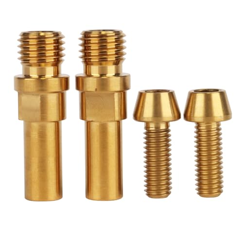 Image of Titanium Ti V-Brake Bosses Bolts, M10x1.25mm & M6x16mm Screws, for Bicycle (Gold, 2pcs M10+2pcs M6)