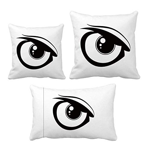 Housse de coussin œil vectoriel noir salon lit taie décorative - 2