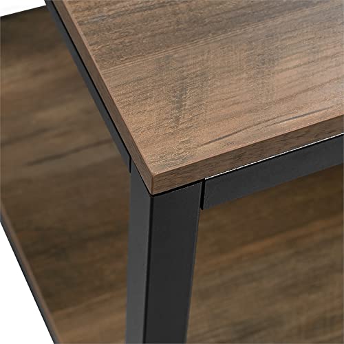 Walker Edison August Modern Farmhouse X Back Hall Tree With Bench, 72 Inch, Rustic Oak #TOP3