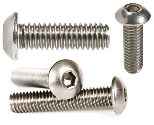 M6 (6mm x 8mm) Marine Grade Button Head Screws Allen Socket Bolts A4 Stainless Steel Screws (Pack of 20) X04BC
