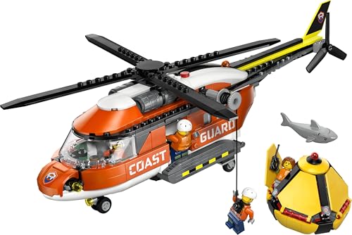 Image of LEGO City Coast Guard Helicopter - Toy Building Set - Emergency Vehicle Toy - 4 Minifigures - 60503