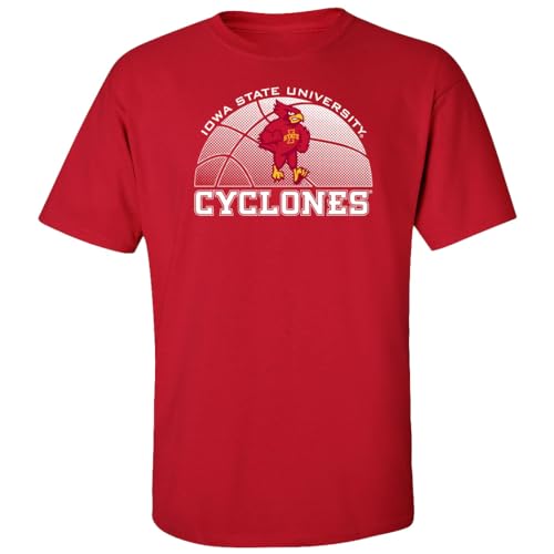 CornBorn ISU Tshirt - Iowa State Cyclone Apparel - Basketball with Cy - Red - XL