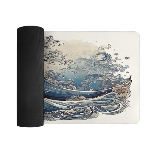 Blue Wave Style Desk Pad Large Mouse Pad 30x60 cm miniatura 3