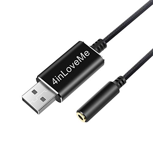 Buy 4inLoveMe USB to 3.5mm Audio Jack Adapter 20inch/50cm, TRRS 4Pole